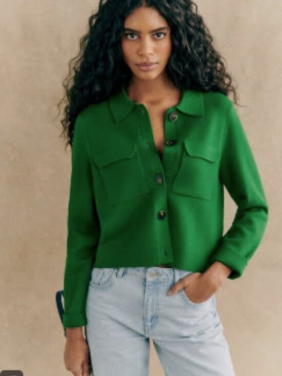 Sezane Jackets & Blazers - Sézane Bright Green Betty cardigan size S
